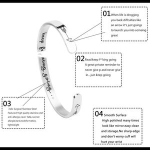 Jewelry - “Keep F**king Going” stainless steel cuff Jewelry - “Keep F**king Going” stainless steel cuff